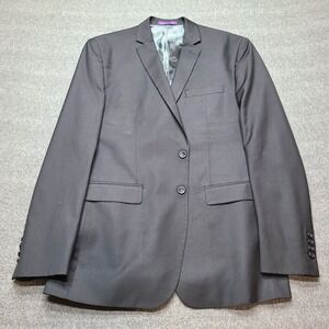 Vinci Men's Black Blazer Jacket 44L Two Button Suit Coat Fully Lined Classic Fit